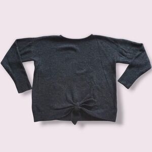 Vince Camuto Womens Gray Tie Front Long Sleeve Knit‎ Sweater Top Size M